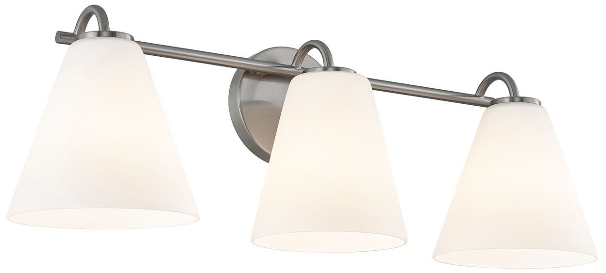 Image 3 Fusion Pavia 24.75" Wide 3-Light Brushed Nickel, Opal Bath/Vanity more views