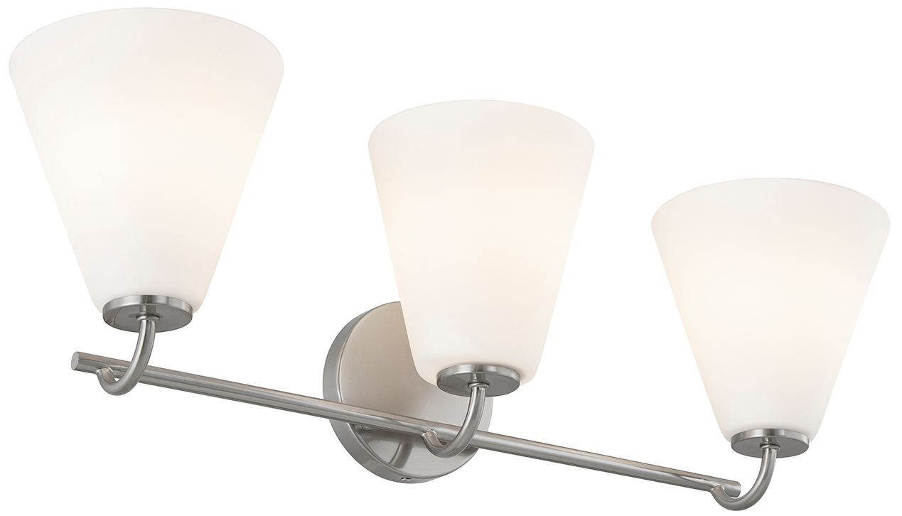 Image 4 Fusion Pavia 24.75" Wide 3-Light Brushed Nickel, Opal Bath/Vanity more views