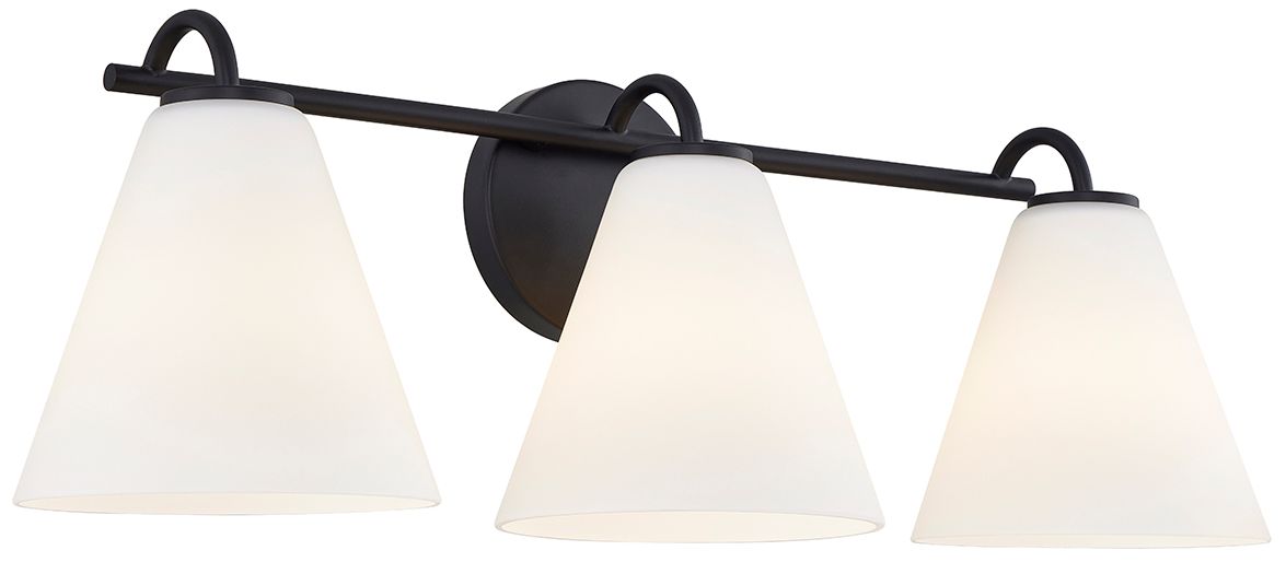 Image 2 Fusion Pavia 24.75" Wide 3-Light Matte Black, Opal Bath/Vanity more views