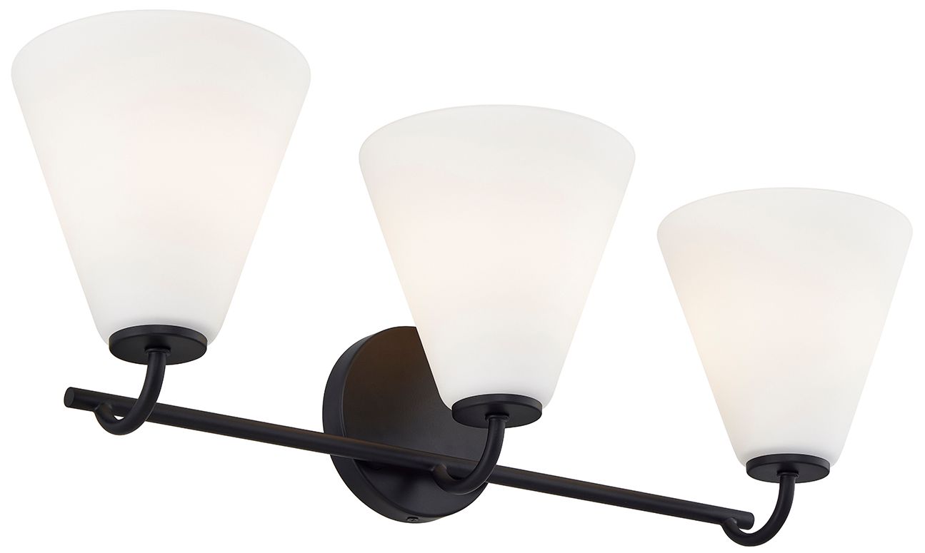 Image 3 Fusion Pavia 24.75" Wide 3-Light Matte Black, Opal Bath/Vanity more views