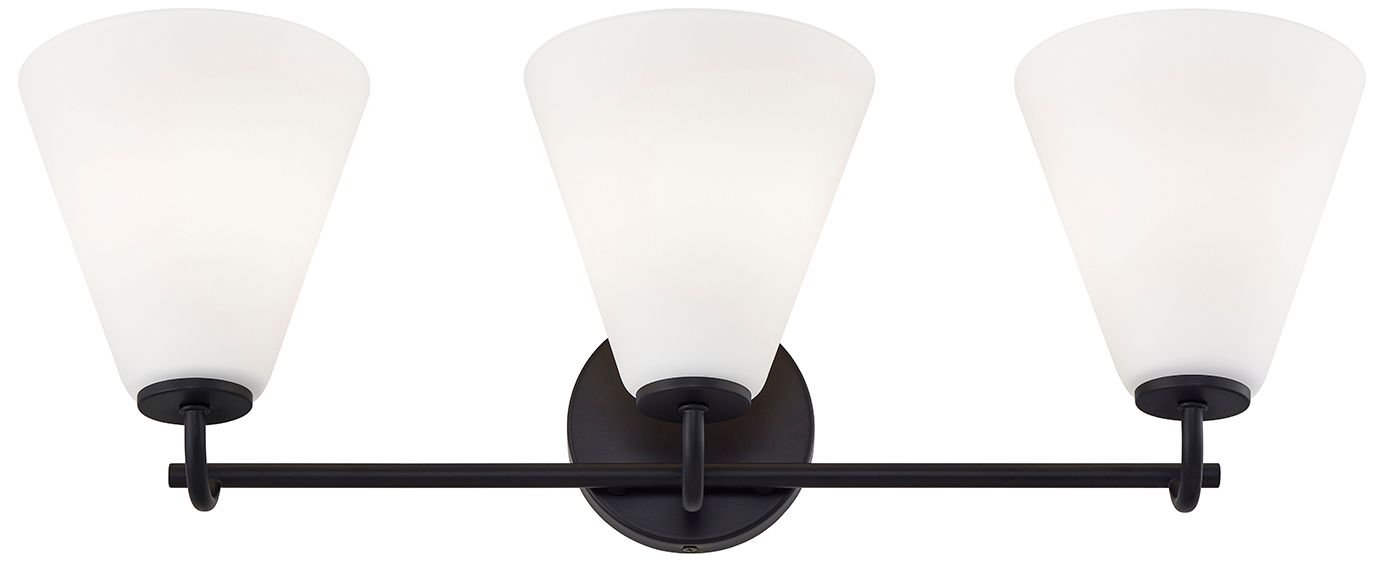 Image 4 Fusion Pavia 24.75" Wide 3-Light Matte Black, Opal Bath/Vanity more views