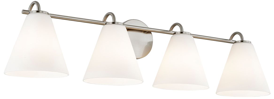Image 3 Fusion Pavia 33.75" Wide 4-Light Brushed Nickel, Opal Bath/Vanity more views