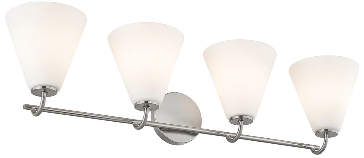 Image 4 Fusion Pavia 33.75" Wide 4-Light Brushed Nickel, Opal Bath/Vanity more views