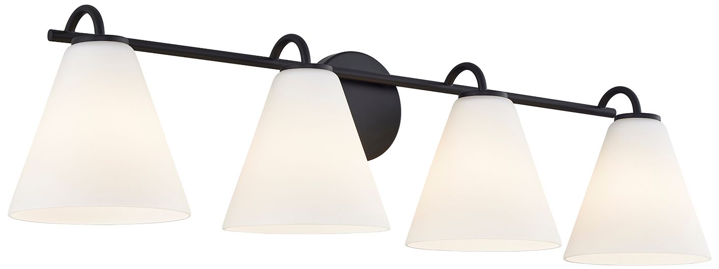 Image 2 Fusion Pavia 33.75" Wide 4-Light Matte Black, Opal Bath/Vanity more views