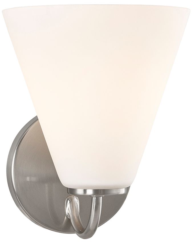Image 2 Fusion Pavia 8.25" High Brushed Nickel, Opal Wall Sconce more views