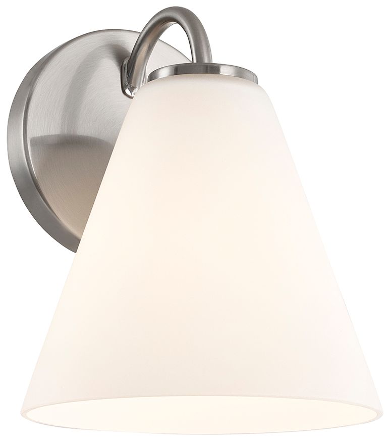 Image 3 Fusion Pavia 8.25" High Brushed Nickel, Opal Wall Sconce more views