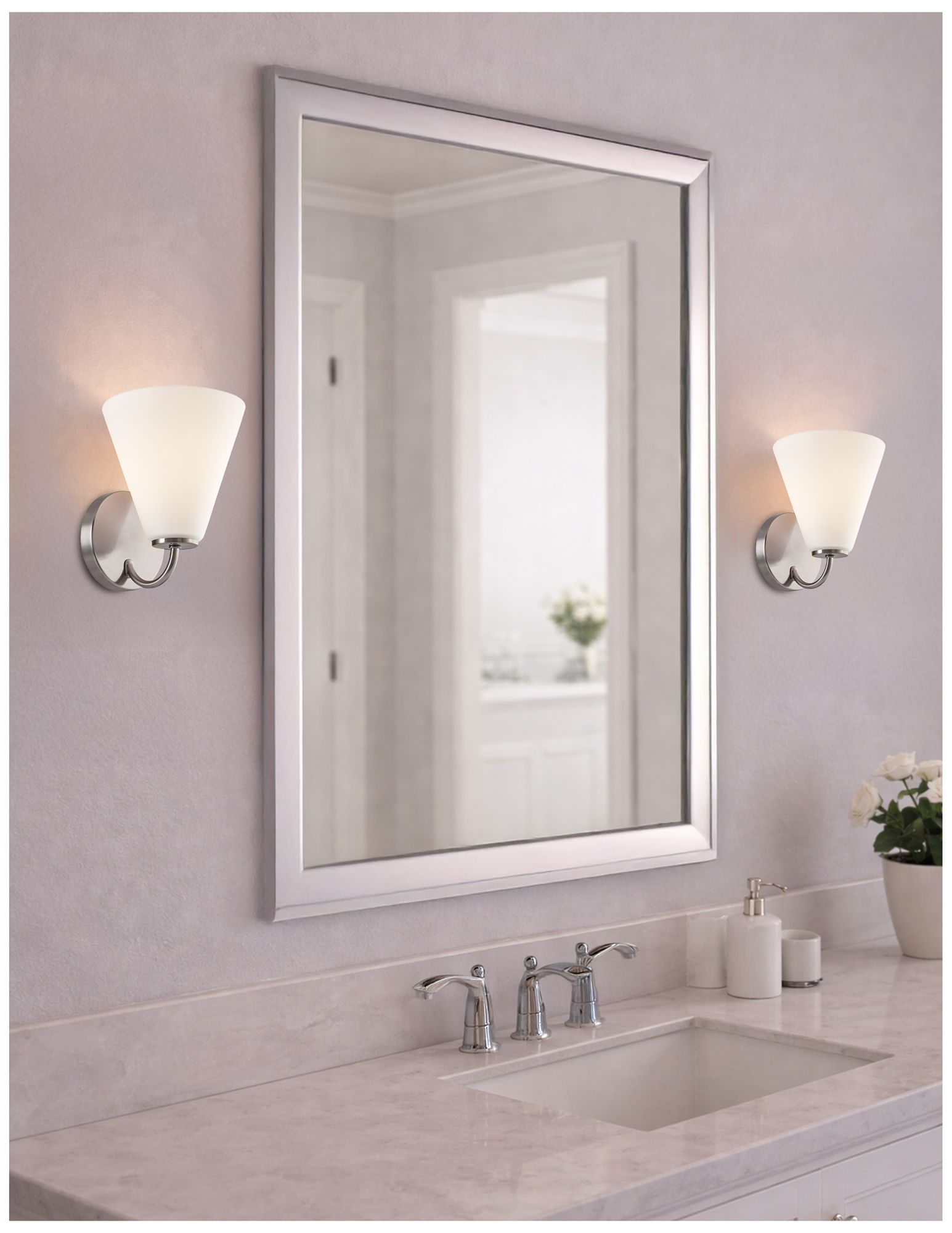 Image 7 Fusion Pavia 8.25" High Brushed Nickel, Opal Wall Sconce more views