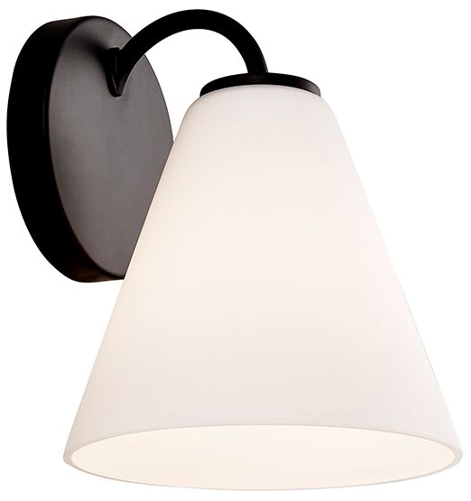 Image 2 Fusion Pavia 8.25" High Matte Black, Opal Wall Sconce more views