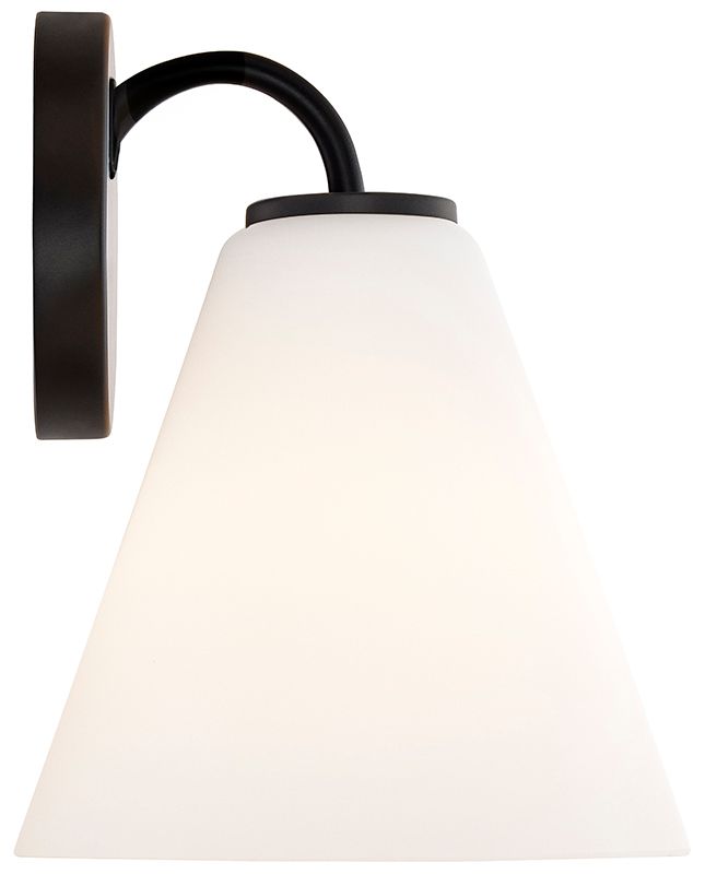 Image 3 Fusion Pavia 8.25" High Matte Black, Opal Wall Sconce more views