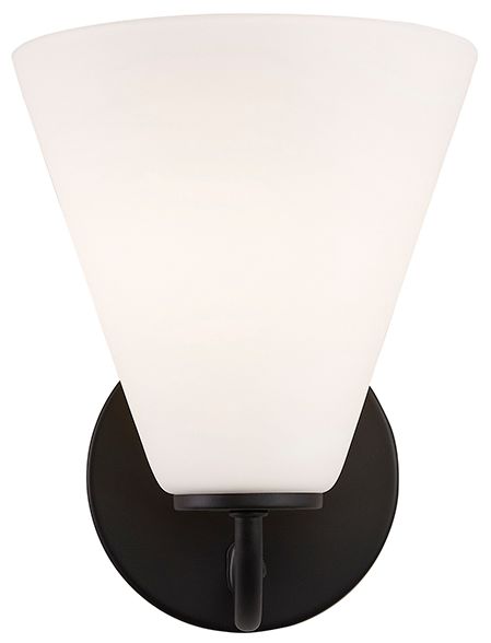 Image 4 Fusion Pavia 8.25" High Matte Black, Opal Wall Sconce more views