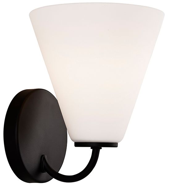 Image 5 Fusion Pavia 8.25" High Matte Black, Opal Wall Sconce more views