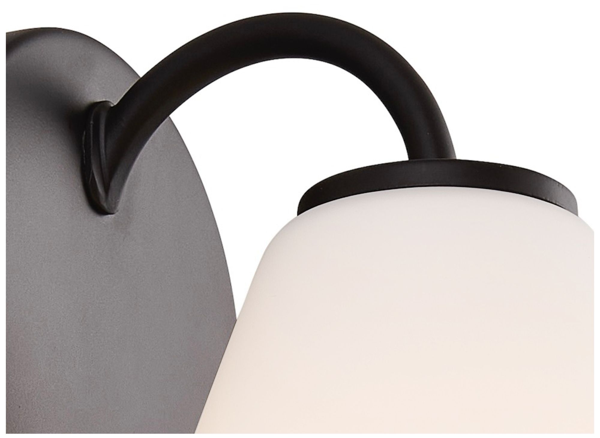 Image 6 Fusion Pavia 8.25" High Matte Black, Opal Wall Sconce more views