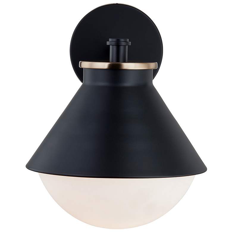 Image 4 Fusion Ravelle 12 1/2"H Black and Brass Outdoor Wall Light more views