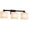 Fusion Regency 3-Light Bath Bar - Oval Shade - Black - Opal - LED