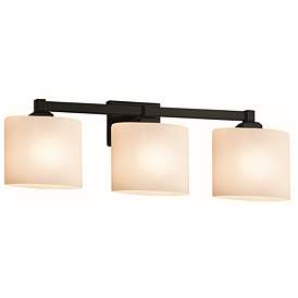 Image1 of Fusion Regency 3-Light Bath Bar - Oval Shade - Black - Opal - LED