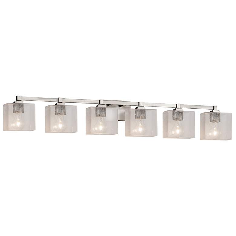 Image 1 Fusion Regency 6-Light Bath Bar - Rectangle Shade - Nickel - Seeded