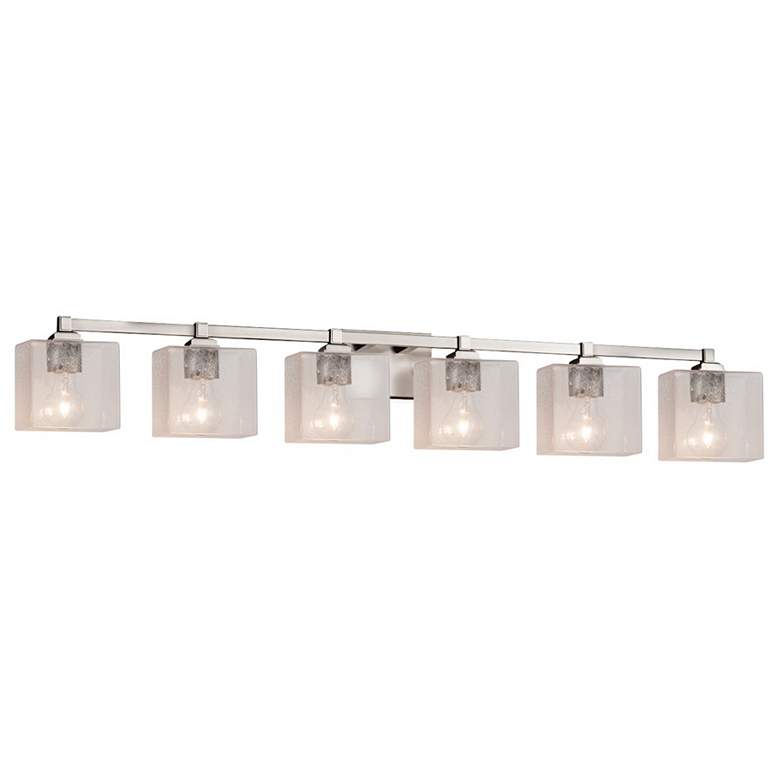 Image 1 Fusion Regency 6-Light LED Bath Bar - Rectangle Shade - Nickel - Seeded