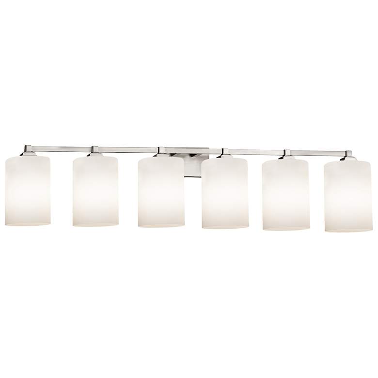 Image 1 Fusion Regency 6-Light LED Cylinder Bath Bar - Flat Rim - Opal - Nickel