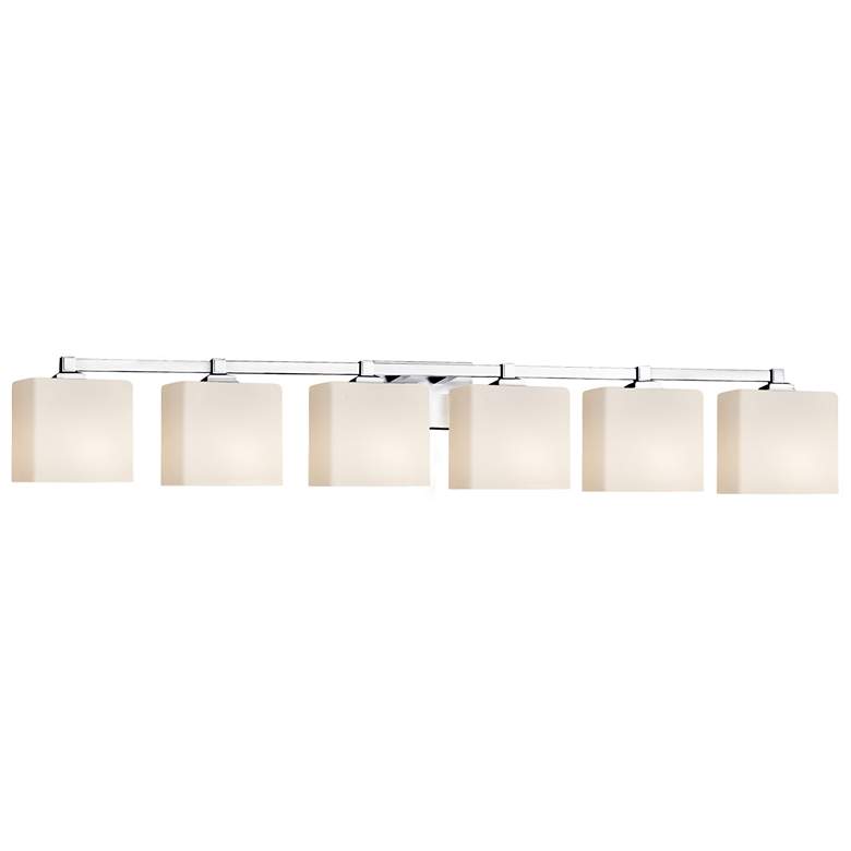 Image 1 Fusion Regency 6-Light LED Rectangular Bath Bar - Opal - Chrome