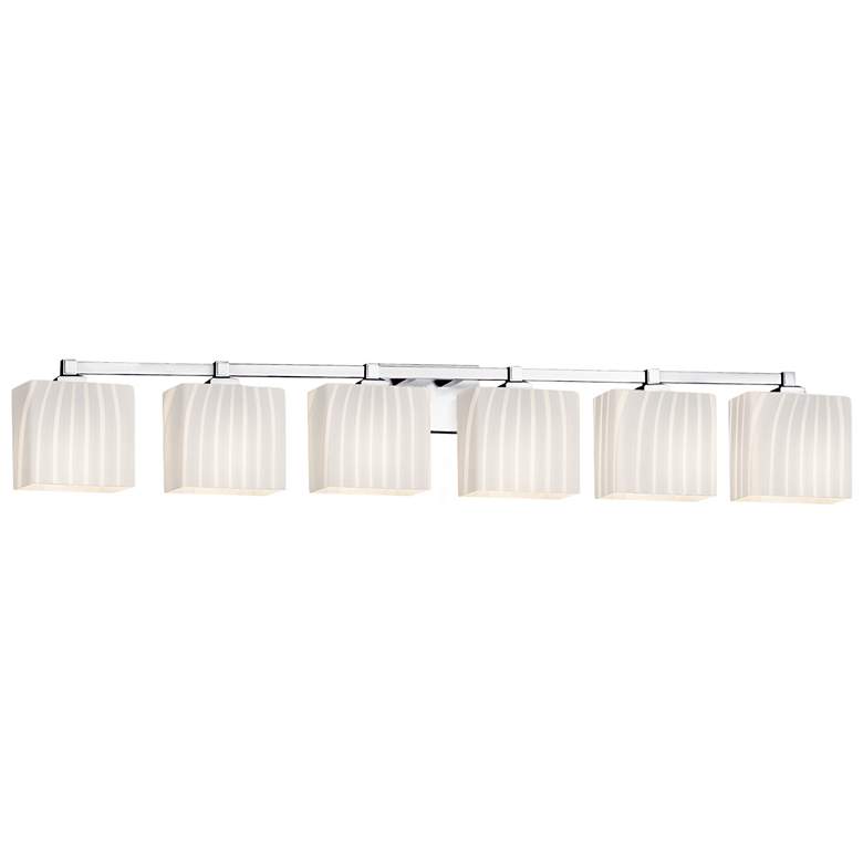 Image 1 Fusion Regency 6-Light LED Rectangular Bath Bar - Ribbon - Chrome