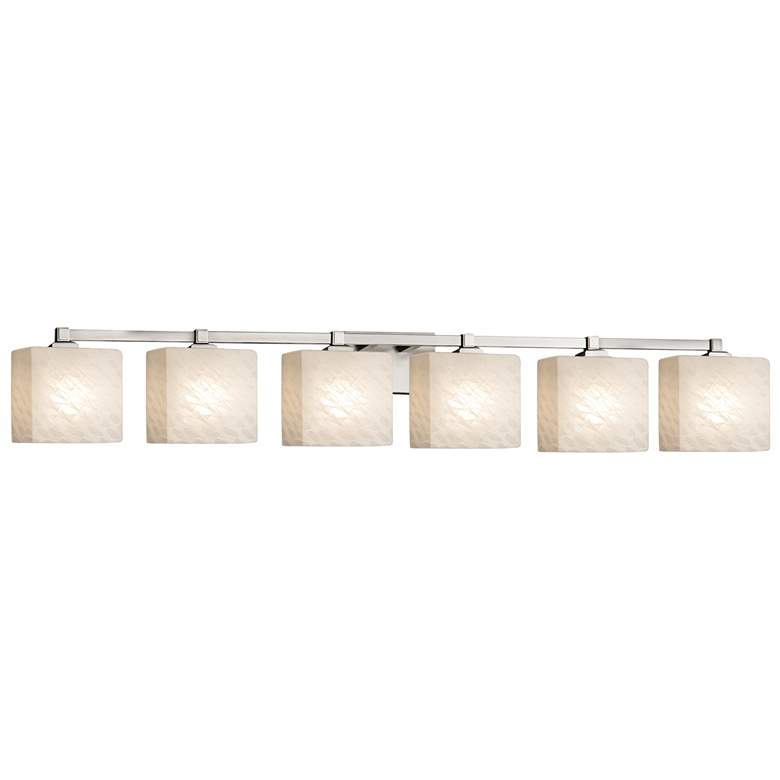 Image 1 Fusion Regency 6-Light LED Rectangular Bath Bar - Weave - Nickel