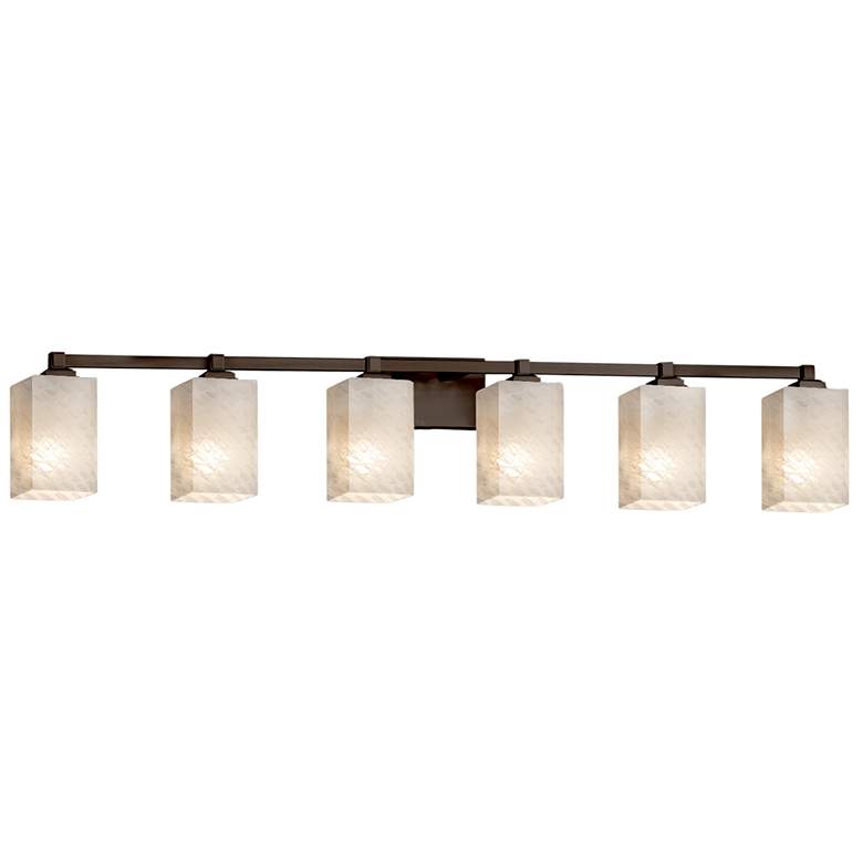 Image 1 Fusion Regency 6-Light LED Square Bath Bar - Flat Rim - Weave - Bronze