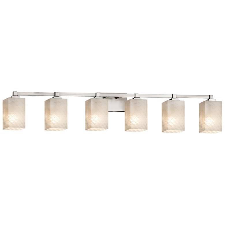 Image 1 Fusion Regency 6-Light LED Square Bath Bar - Flat Rim - Weave - Nickel