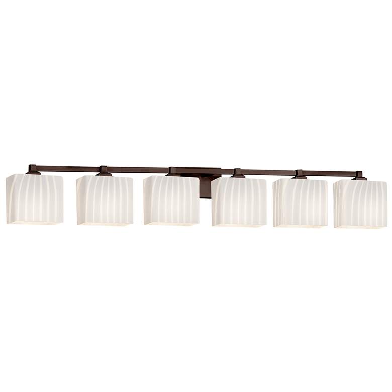 Image 1 Fusion Regency 6-Light Rectangular Bath Bar - Ribbon - Bronze