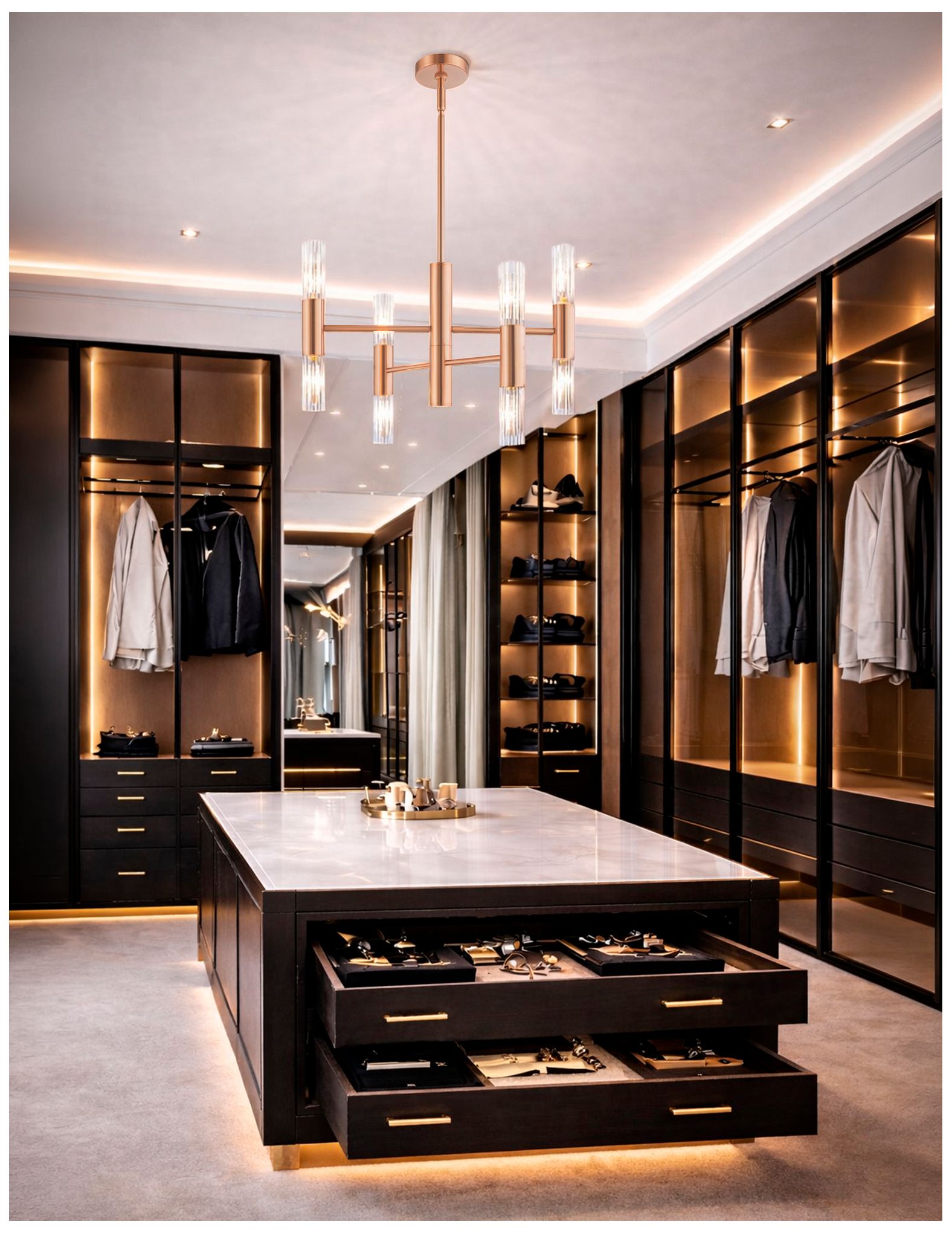 Image 6 Fusion Rimini 24" Wide 8-Light Brushed Brass, Clear Ribbed Chandelier more views