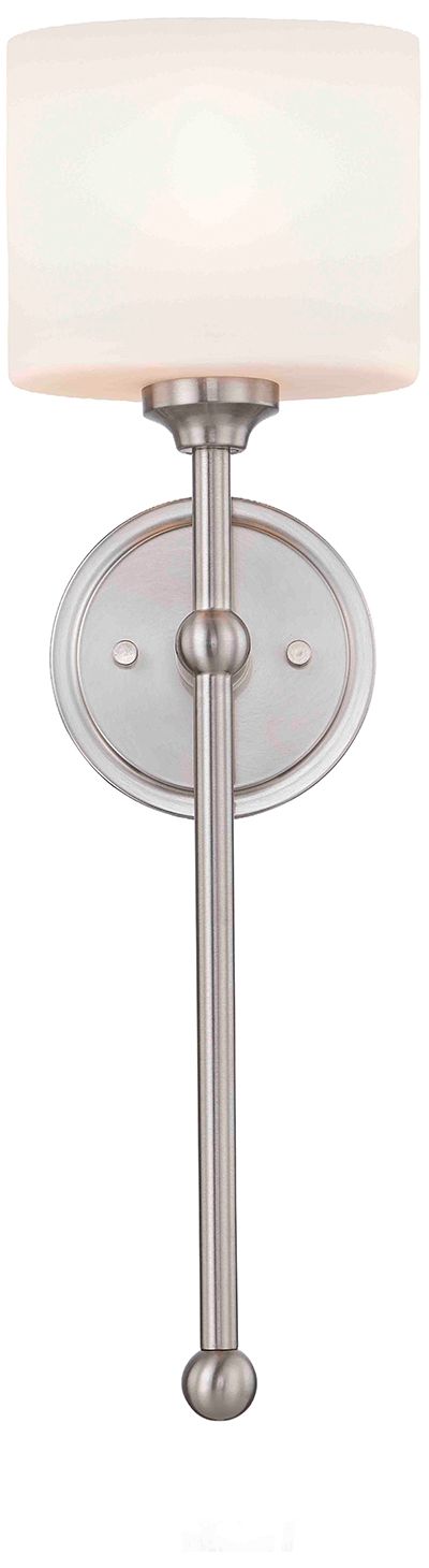 Fusion Sequoia 22" High Brushed Nickel, Opal Wall Sconce