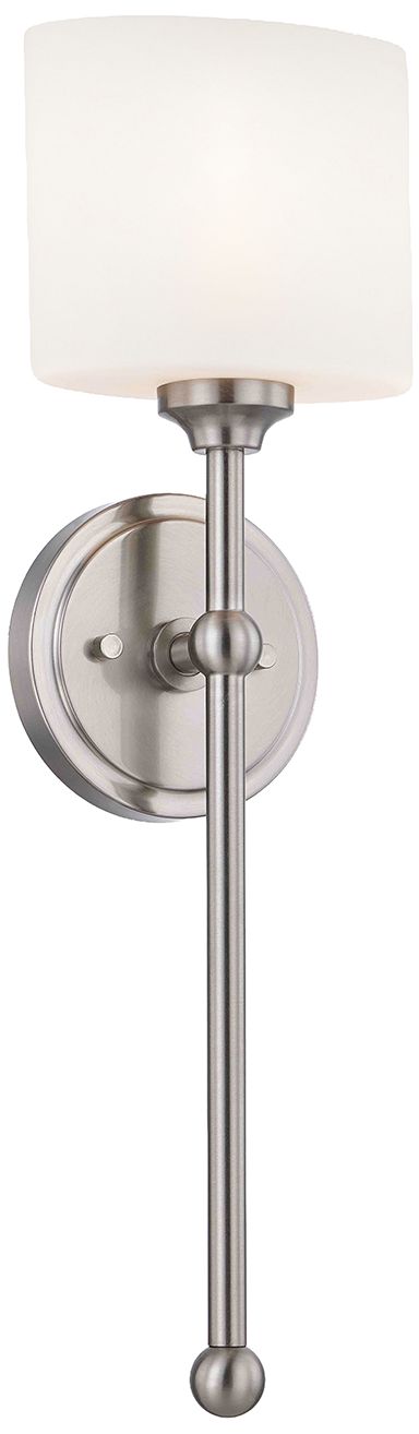 Image 2 Fusion Sequoia 22" High Brushed Nickel, Opal Wall Sconce more views