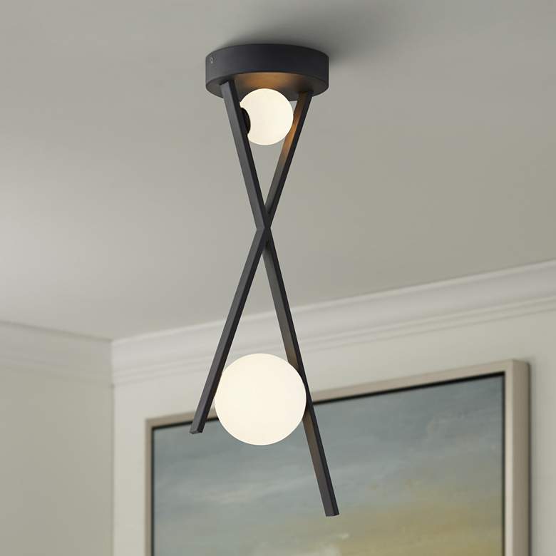 Image 1 Fusion™ Stix 10" Wide Matte Black LED Mini Pendant