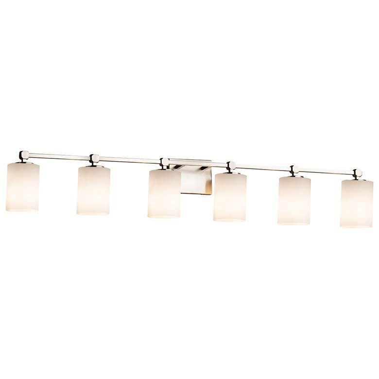 Image 1 Fusion Tetra 48 1/2" Wide Brushed Nickel 6-Light Bath Light