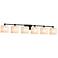 Fusion Tetra 6-Light Bath Bar - Oval Shade - Black - Opal - LED