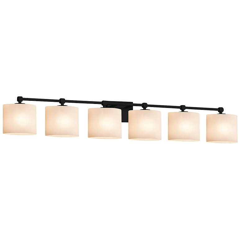 Image 1 Fusion Tetra 6-Light Bath Bar - Oval Shade - Black - Opal