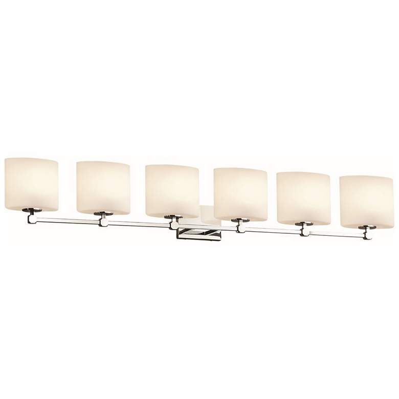 Image 1 Fusion Tetra 6-Light LED Bath Bar - Oval Shade - Chrome - Opal