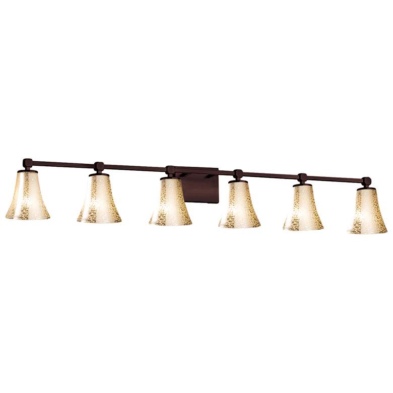 Image 1 Fusion Tetra 6-Light LED Round Bath Bar - Flared Shade - Glass - Bronze