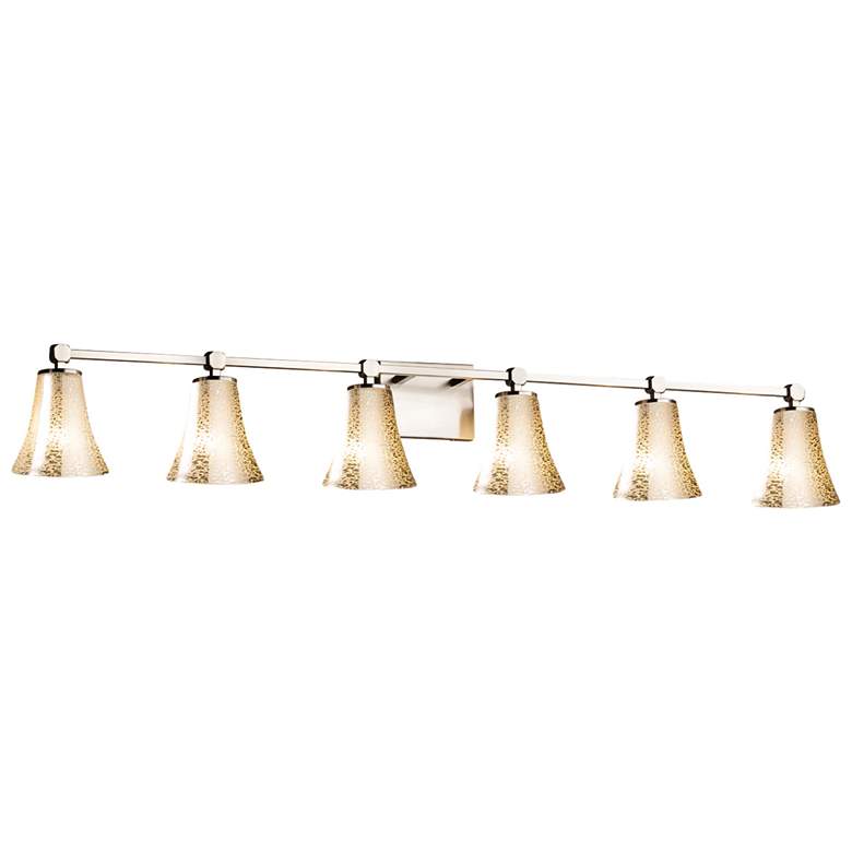 Image 1 Fusion Tetra 6-Light Round Bath Bar Flared Shade - Glass - Nickel