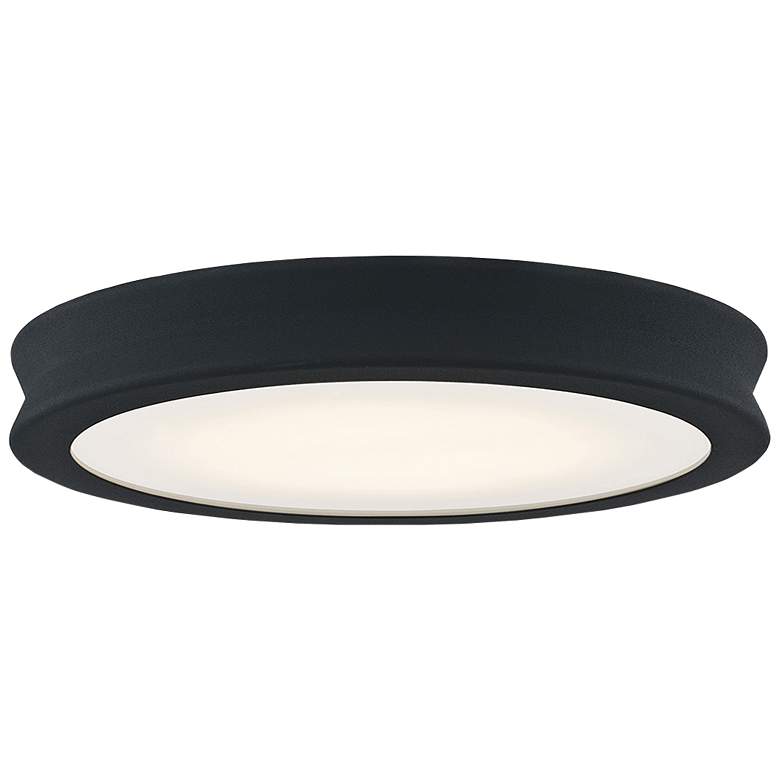 Image 1 Fusion™ Bevel 12 1/2"W Matte Black LED Ceiling Light