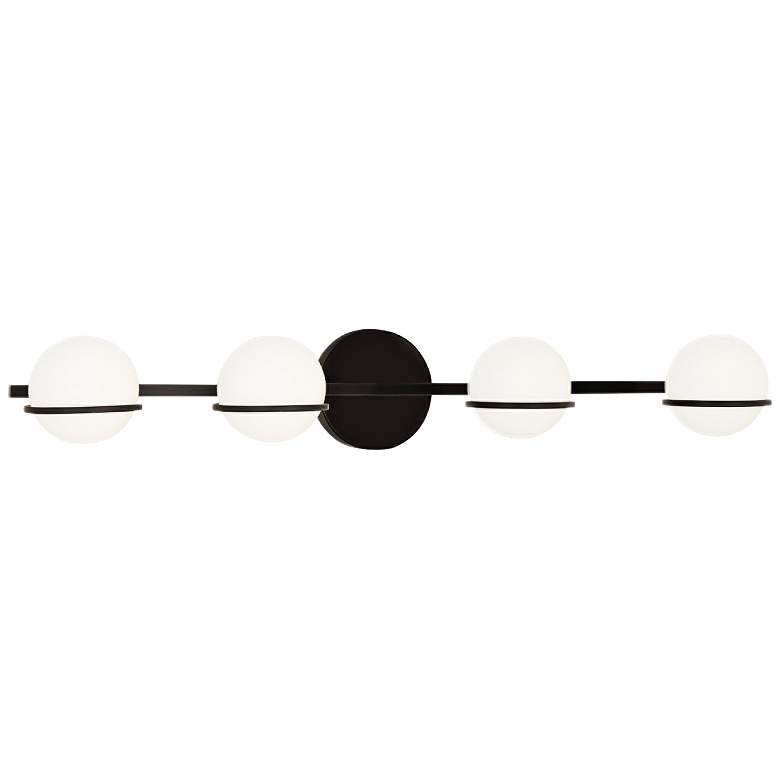 Image 1 Fusion™ Centric 32" Wide Black 4-Light LED Bath Light