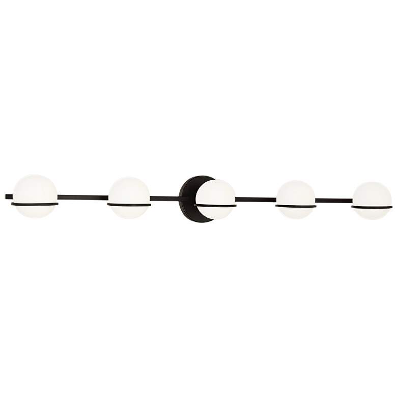 Image 1 Fusion™ Centric 41" Wide Black 5-Light LED Bath Light
