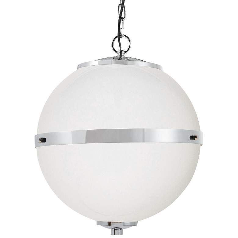 Image 1 Fusion™ Imperial 17"W Chrome Opal Glass Pendant Light