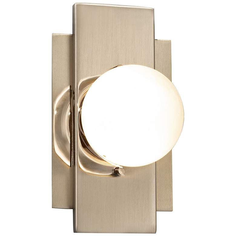 Image 1 Fusion™ Luna 7 1/4" High Brushed Brass LED Wall Sconce