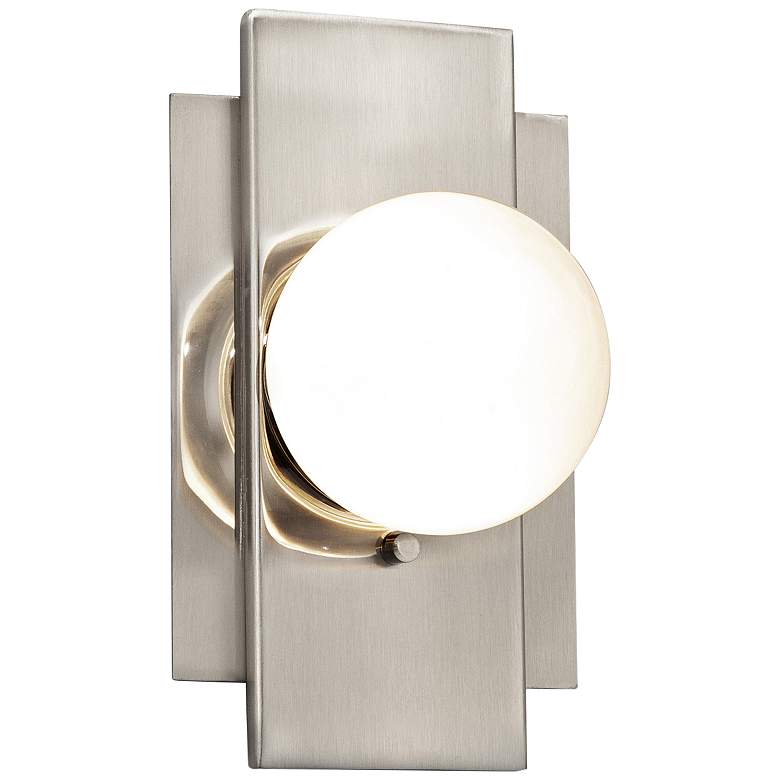 Image 1 Fusion&trade; Luna 7 1/4 inchH Brushed Nickel LED Wall Sconce