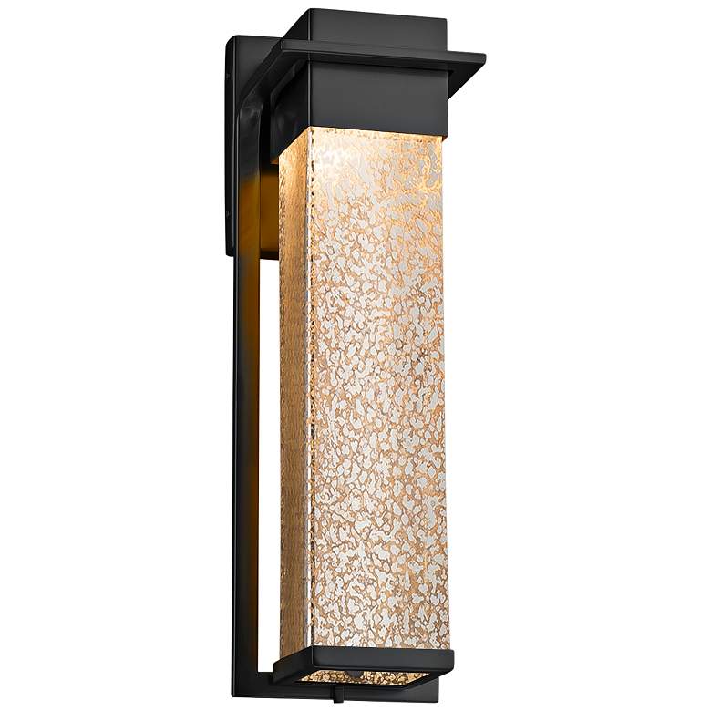 Image 1 Fusion&trade; Pacific 16 1/2 inchH Glass Black LED Outdoor Wall Light