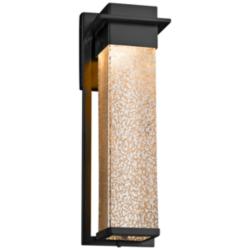 Fusion&trade; Pacific 16 1/2&quot;H Glass Black LED Outdoor Wall Light