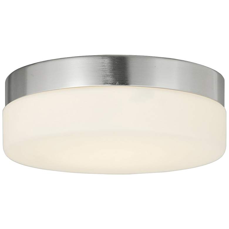 Image 1 Fusion™ Pixel 9" Wide Nickel Round LED Ceiling Light