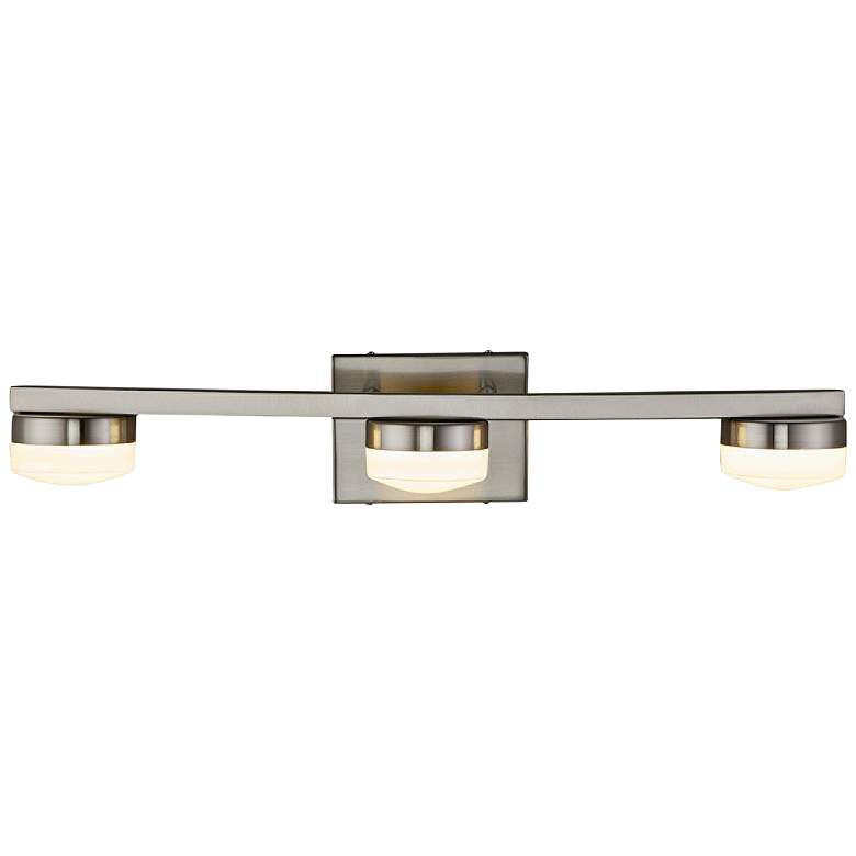 Image 1 Fusion™ Puck 24" Wide Nickel 3-Light LED Bath Light