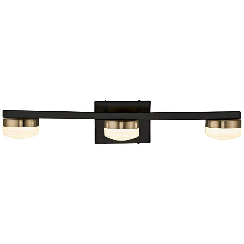 Image 1 Fusion&trade; Puck 24 inchW Black Brass 3-Light LED Bath Light