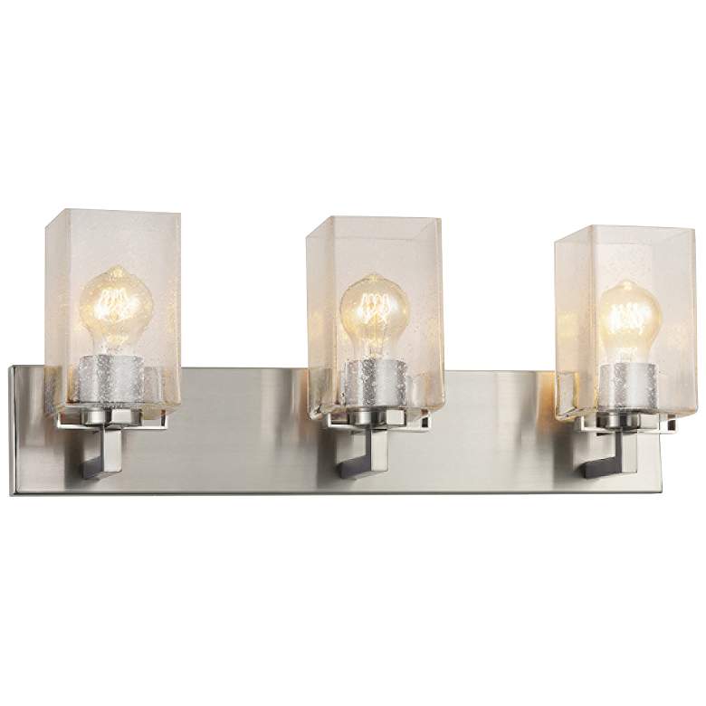 Image 1 Fusion™ Vice 24"W Brushed Nickel 3-Light Bath Light